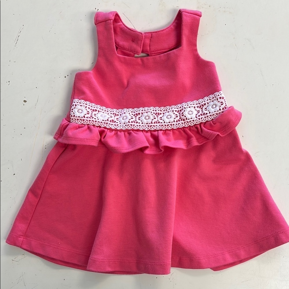 Janie and Jack Coral Crochet Trim Ponte Dress 6-12